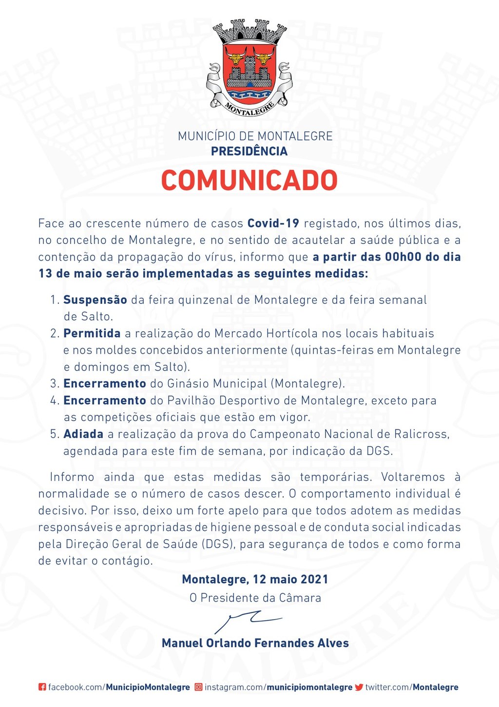 Presidente | Comunicado (12.05.2021)