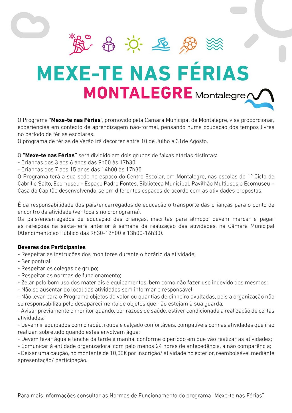 MONTALEGRE (MEXE-TE NAS FÉRIAS 2023) - NORMAS